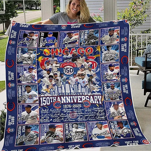 Baseball 150th Anniversary 1876-2026 Flannel Blanket Retro Fan Gift