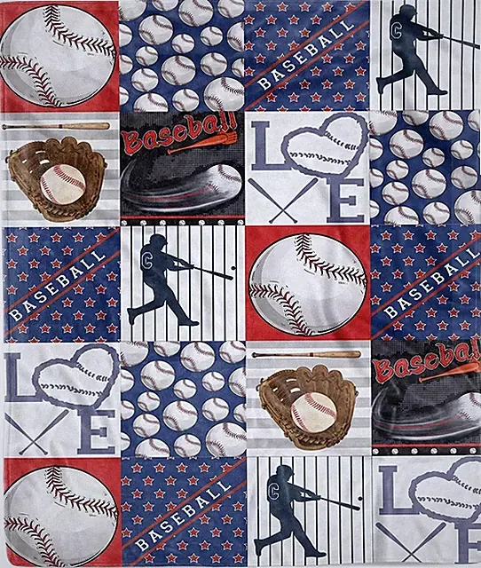 Baseball Blanket, Baseball Balls Theme Fleece, Sherpa Blanket Gift for Lovers