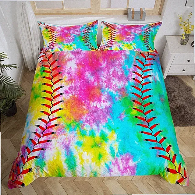 Baseball Comforter Cover Boys Girls Softball Sports Game Bedding Set Girly Co...