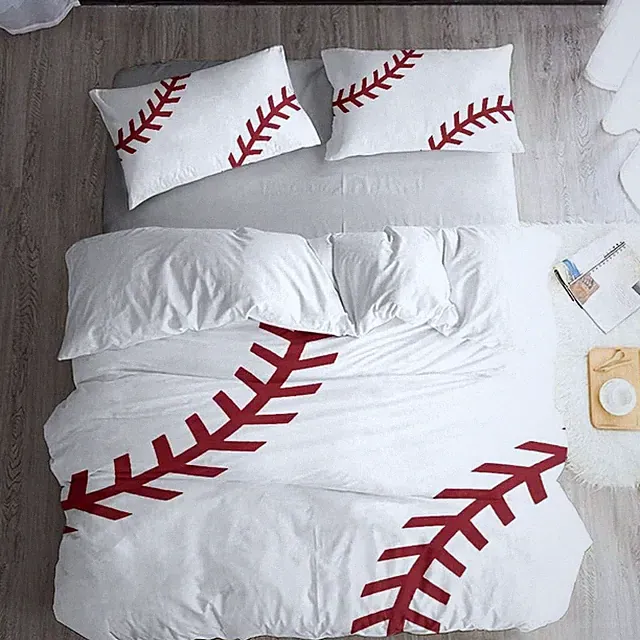 Baseball Sports Duvet Cover Set Queen 3Pcs Soft Bedding Set Pillowcases