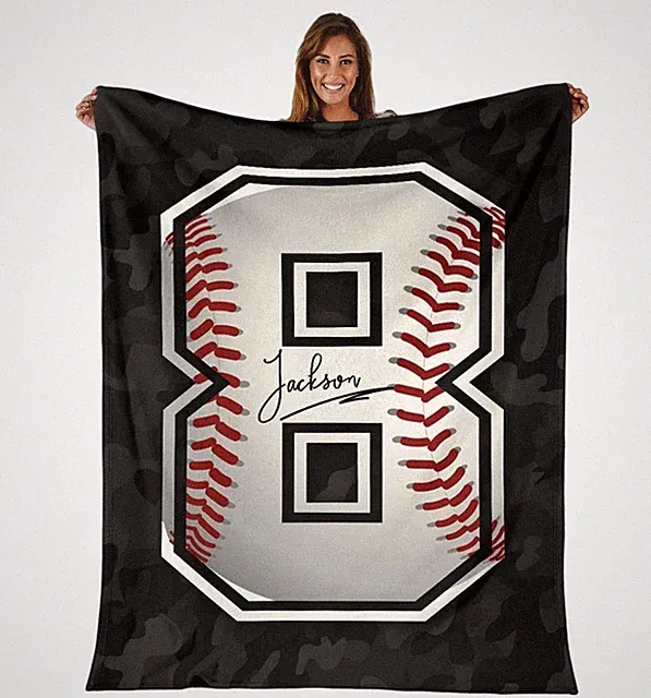Baseball Throw Blankets For Lovers Fans Team, Sport Blankets For Son Dad Husband