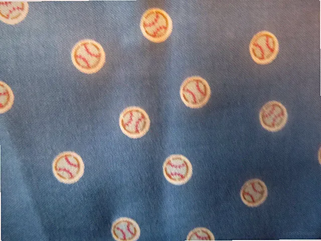 Baseballs on Blue Cotton Fabric Design standard handcraft pillowcase