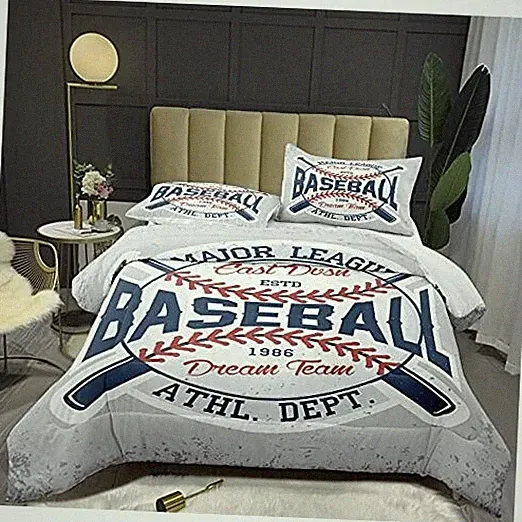 Boys Sports Comforter Set Size, Baseball Bedding Set for Full Baseball 4009