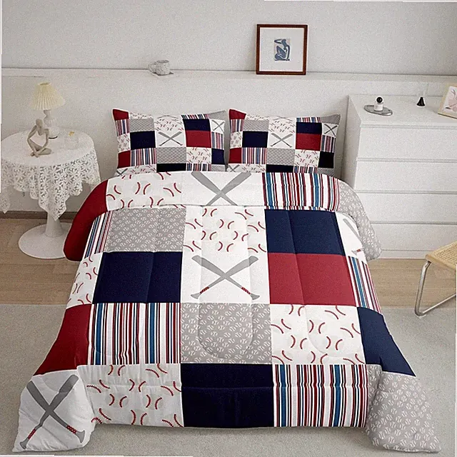 Feelyou Baseball Comforter Set Twin Size Sports Game Comforter Baseball Gamin...