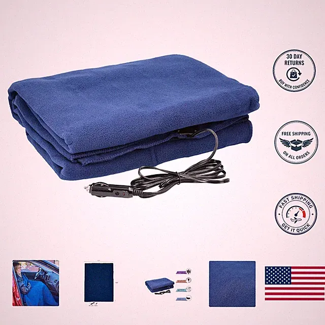 Heated Car Blanket 12V Electric Blanket for Car Truck SUV Portable Heated Throw