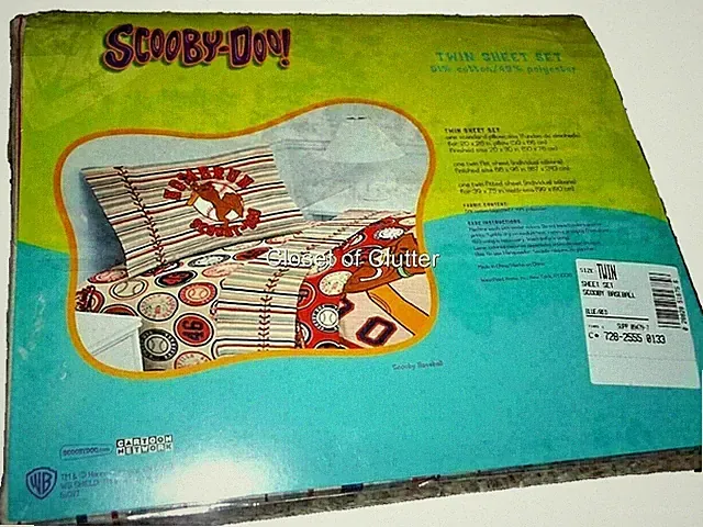 NWT !WOW! SCOOBY DOO Baseball Twin Sheet Set & Bed SKIRT Flat Fitted Pillow Case