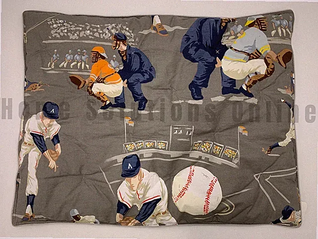 Pottery Barn Kids Vintage Baseball Player Comforter Sham Gray Standard #J5029 PS