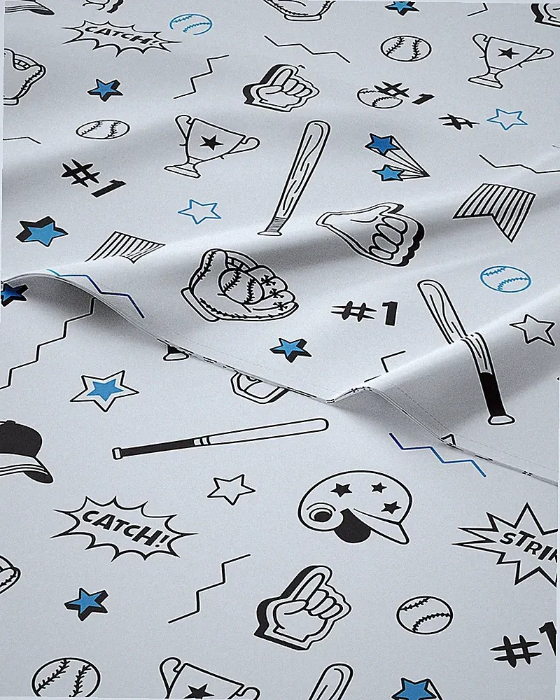 Twin Size Bed Set - 3 Piece Loft Bed Sheets - Baseball Sports ThemeD Bedding...