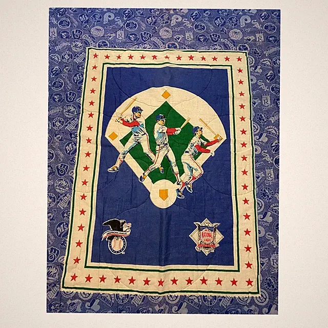 Vintage Full MLB Baseball Bedding Comforter Blanket 1991 American League 84”x73”