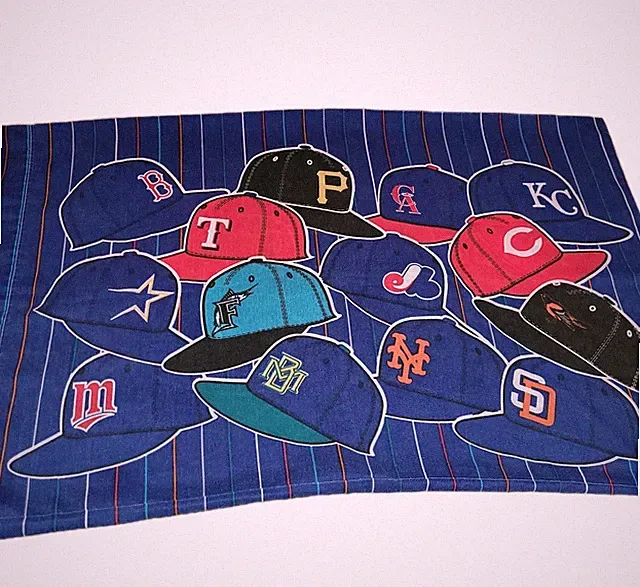 VTG Baseball MLB Pillow Case Team Hats Logos 1996 (Single Pillowcase) 30x19